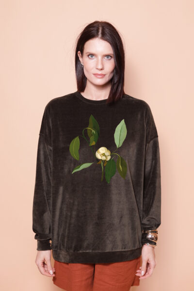 Blusão oversize plush verde Magnólia