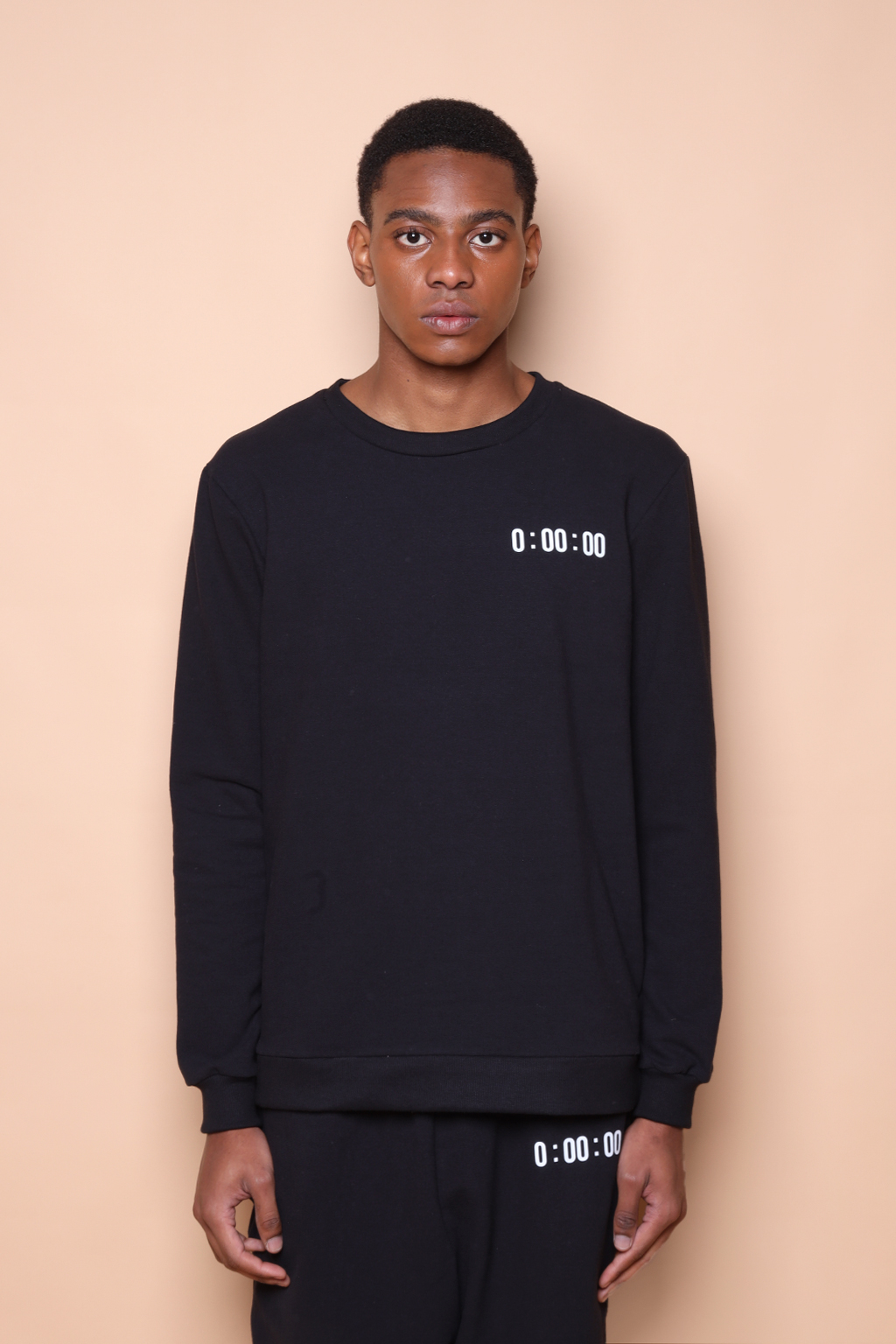 Blusão preto estampado Cronômetro