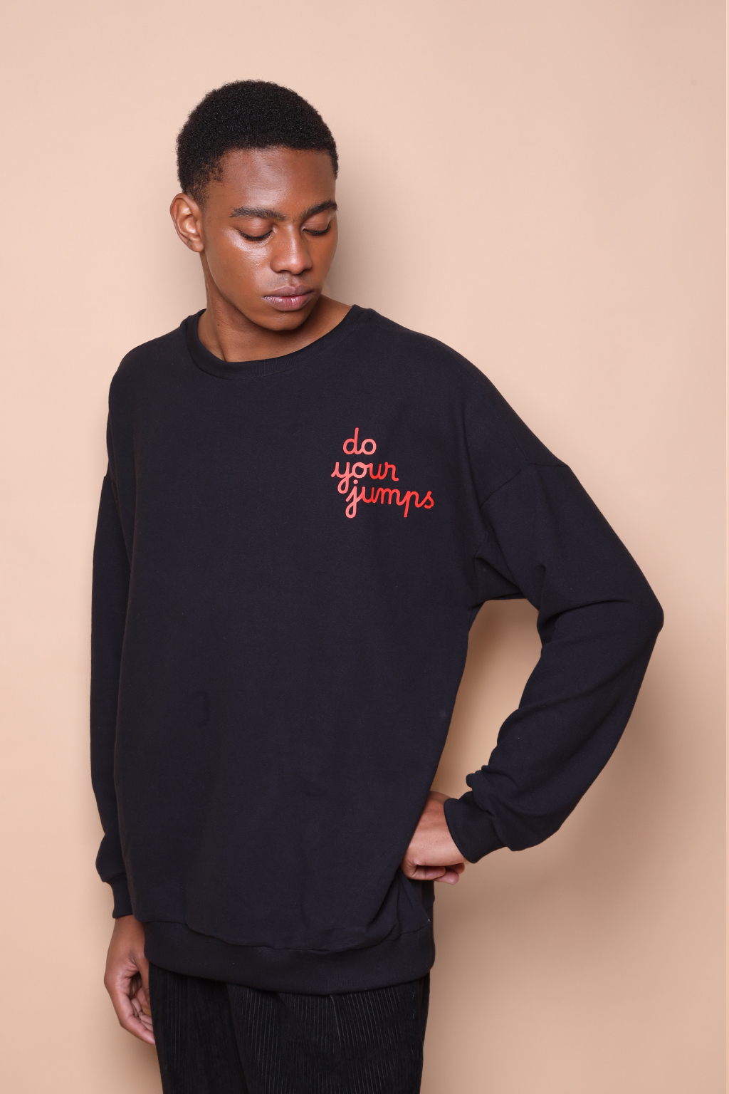 Blusão preto estampado Do your jumps