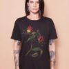 Camiseta preta estampada Mary Delany