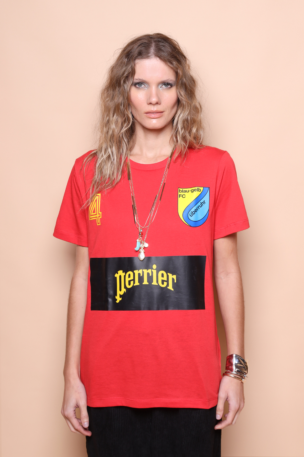 Camiseta vermelha estampada Blau Gelb