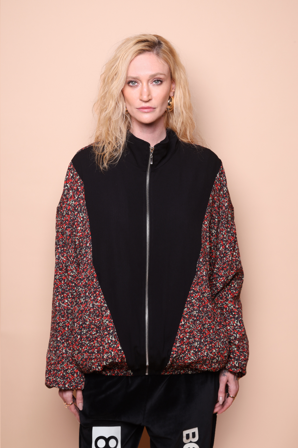 Jaqueta oversize recortes estampada Células