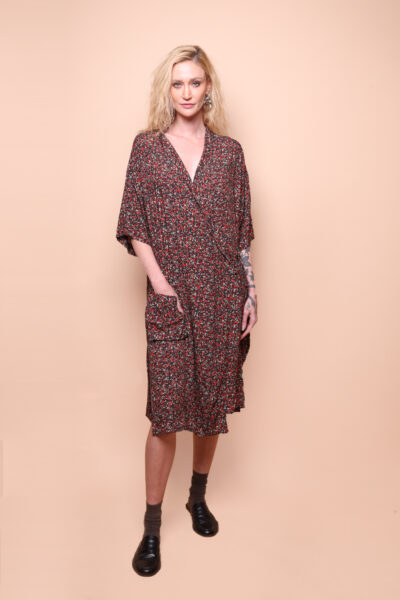 Vestido kimono estampado Células