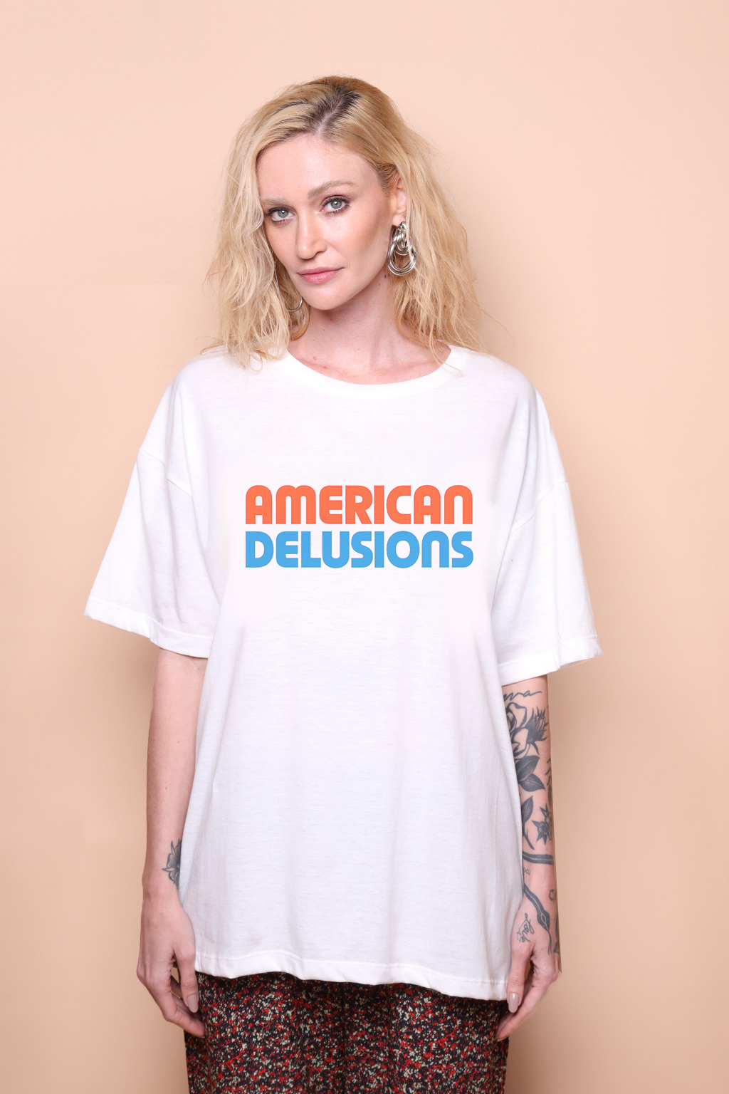 Camiseta oversize estampada American Delusions