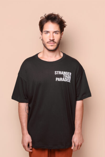 Camiseta oversize preta estampada Stranger Than Paradise
