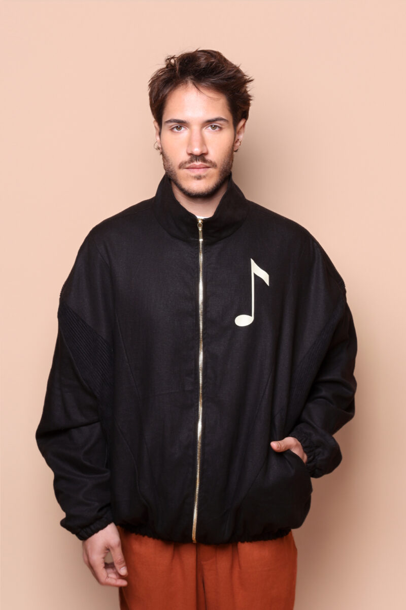 ジャケット・アウター litmus HerPreha Jaqueta oversize linho preto Recortes cotelê Colcheia - AMP - A