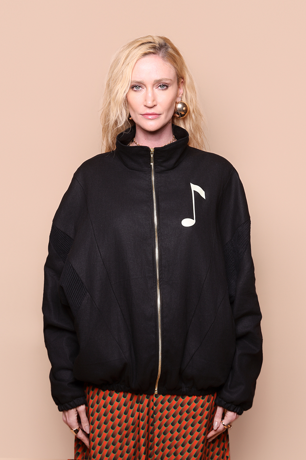 Jaqueta oversize linho preto Recortes cotelê