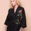 Kimono curto linho preto Mary Delany