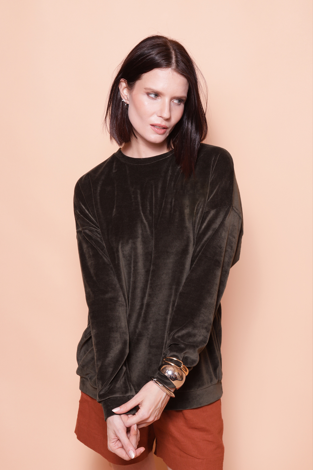 Blusão oversize plush verde