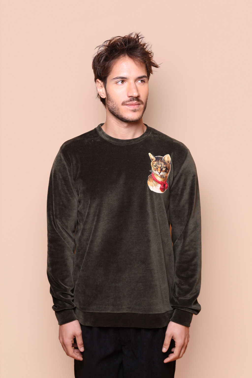 Blusão plush verde Gatinho