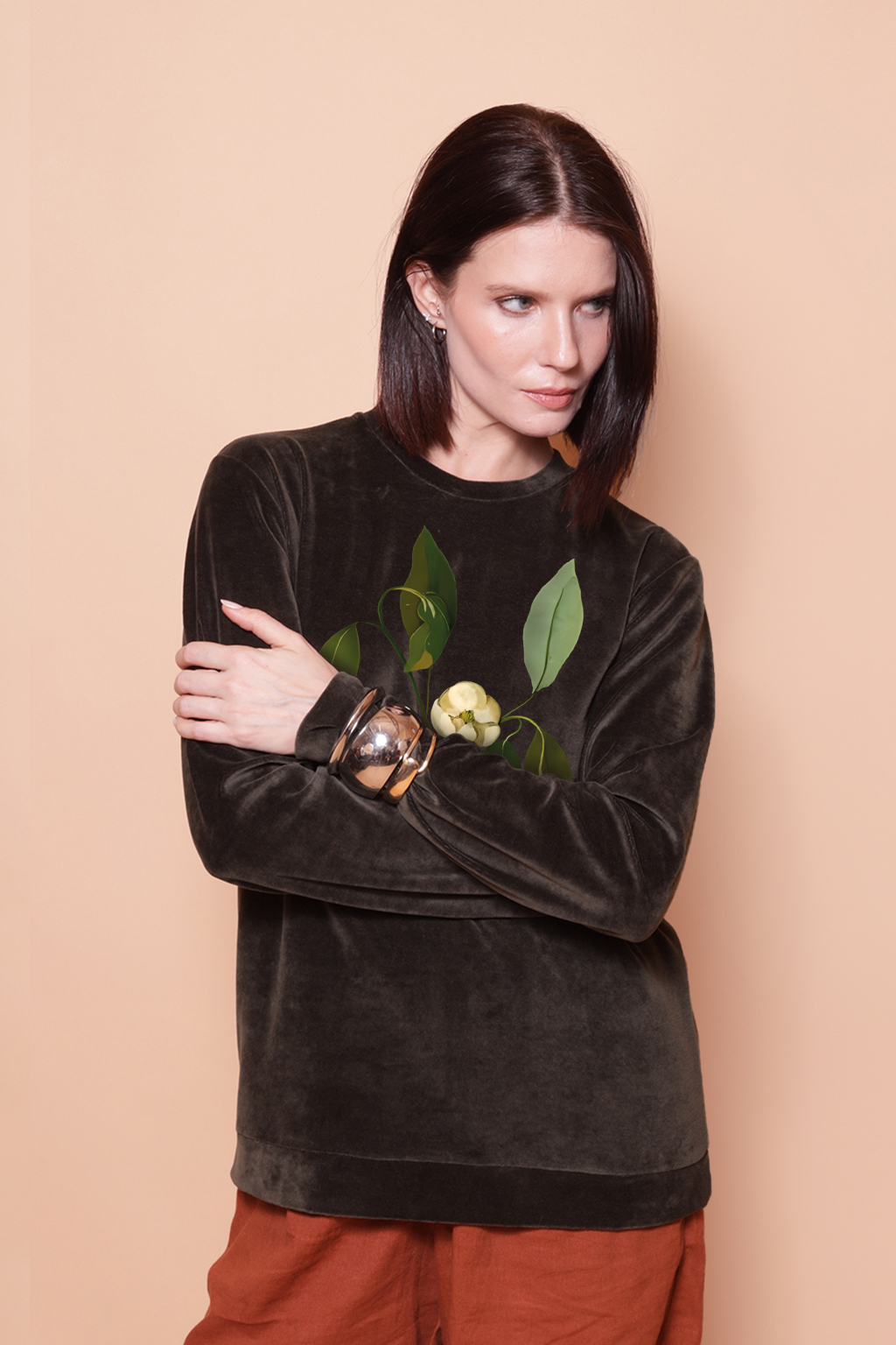 Blusão plush verde Magnólia