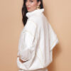 Jaqueta oversize linho off-white e dourado
