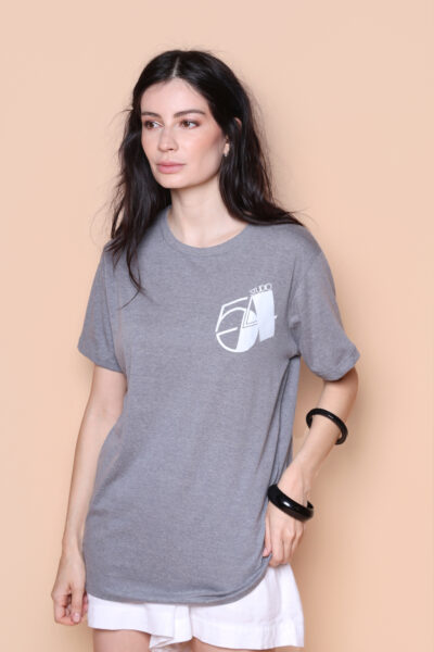 Camiseta oversize cinza estampada Studio 54