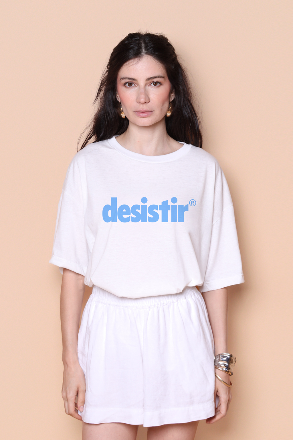 Camiseta oversize estampada Desistir