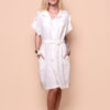 Vestido sobretudo linho off-white