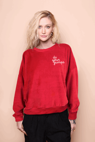 Blusão plush vermelho Do your jumps