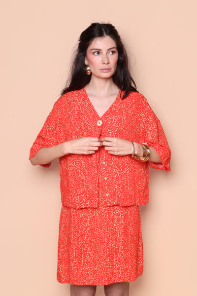 Blusa dois botões Desfiladeiro Coral