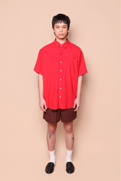 Camisa ampla linho vermelho
