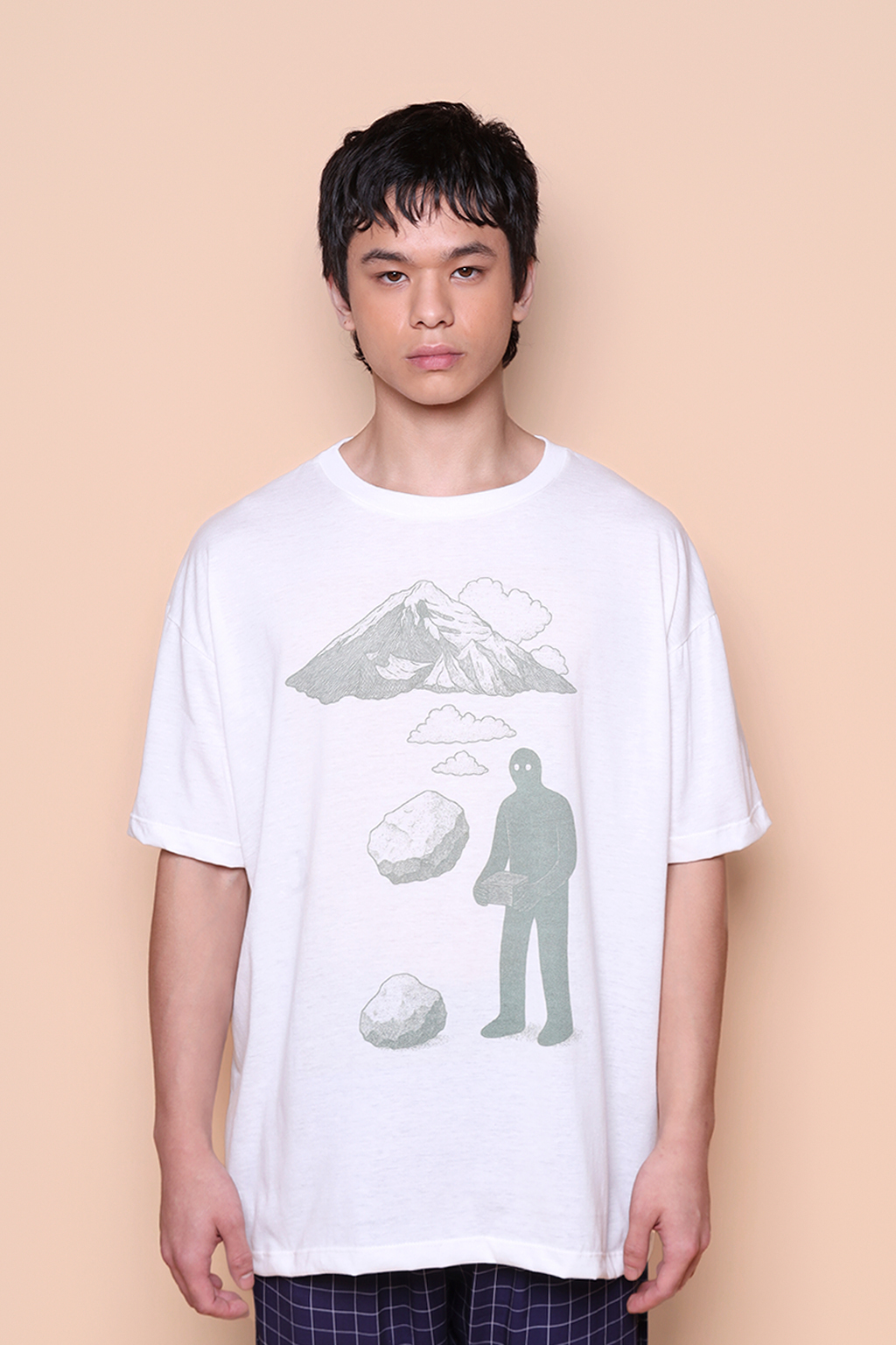 Camiseta oversize estampada Homem Pedra