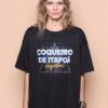 Camiseta oversize preta estampada Coqueiro de Itapoã