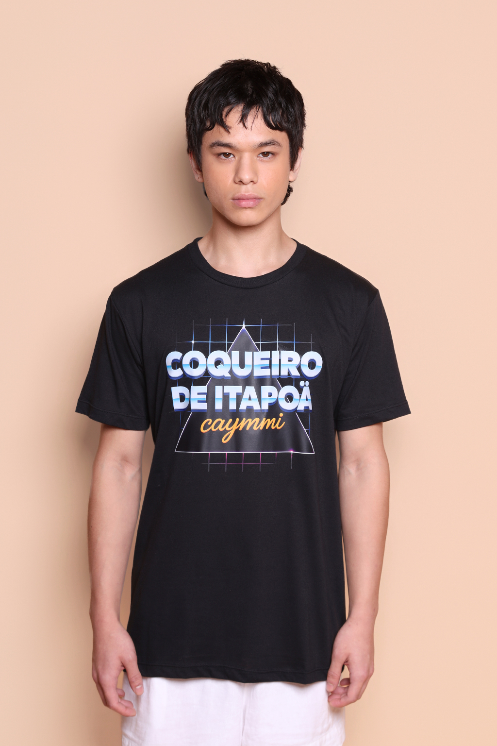 Camiseta preta estampada Coqueiro de Itapoã