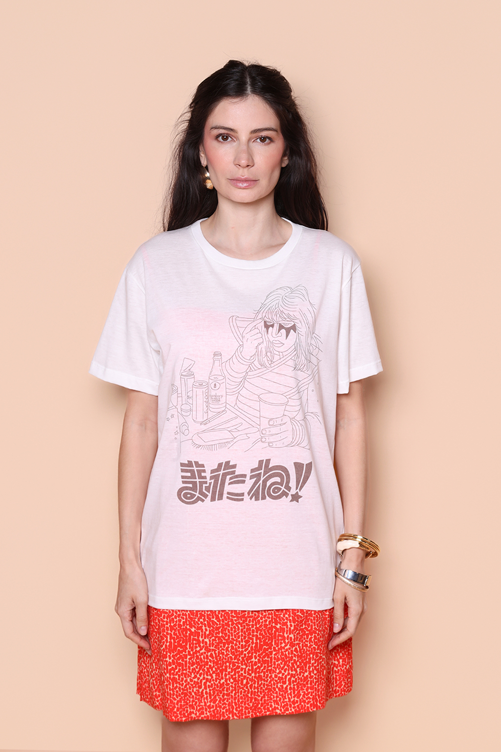 Camiseta estampada Kiss japonês