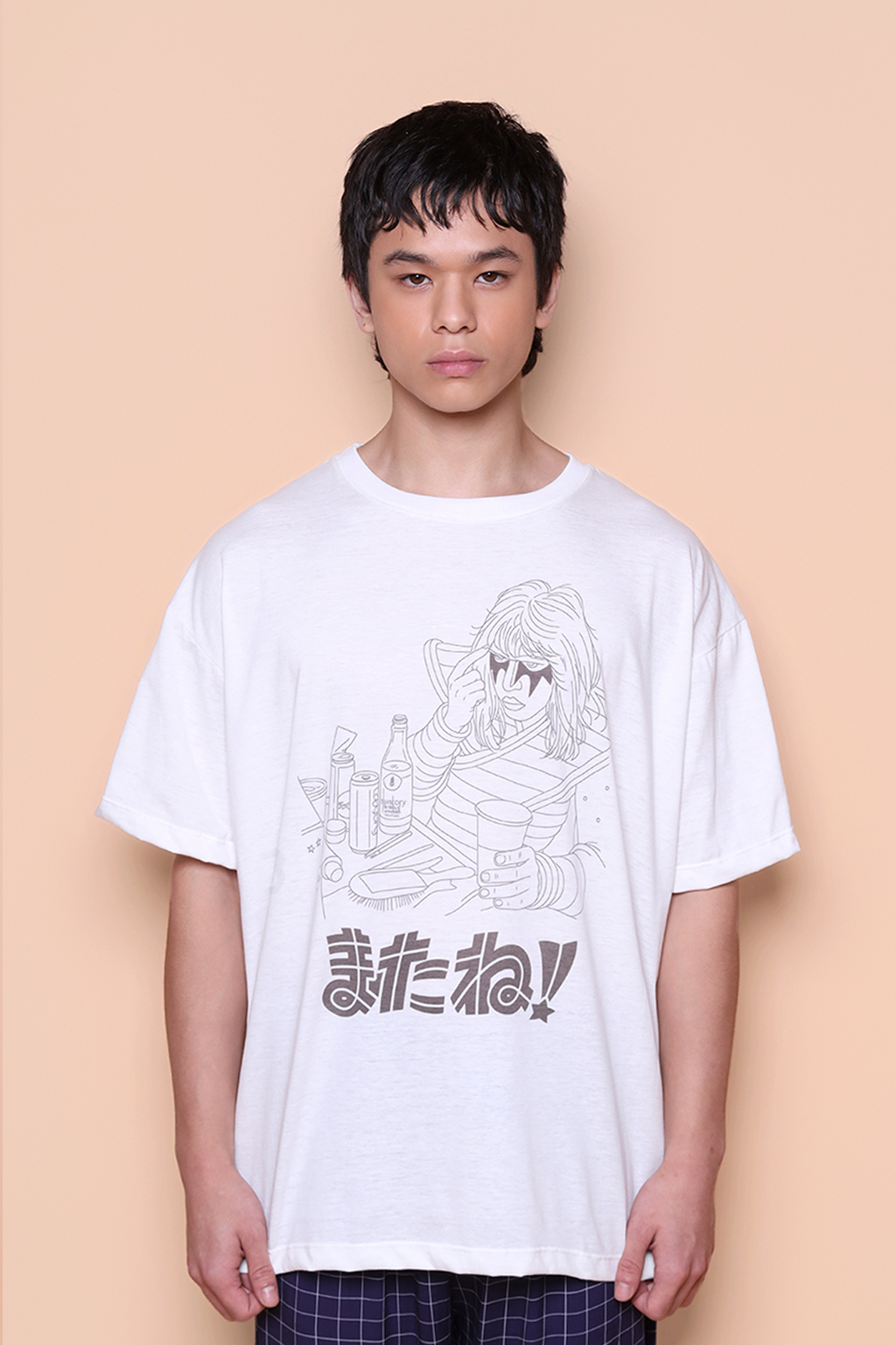 Camiseta oversize estampada Kiss japonês