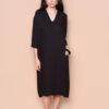 Vestido túnica viscose creponada preto