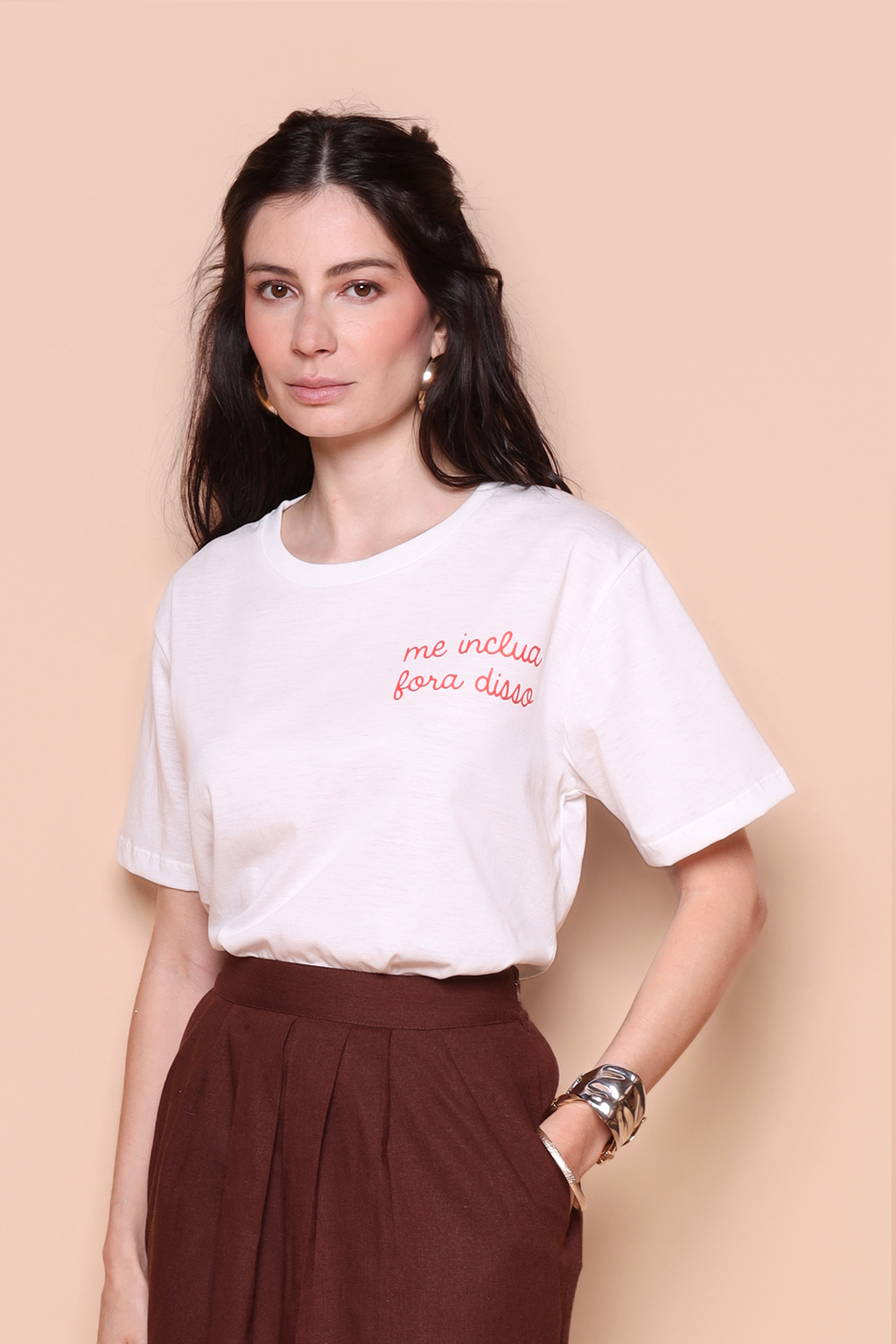 Camiseta estampada Me inclua fora disso