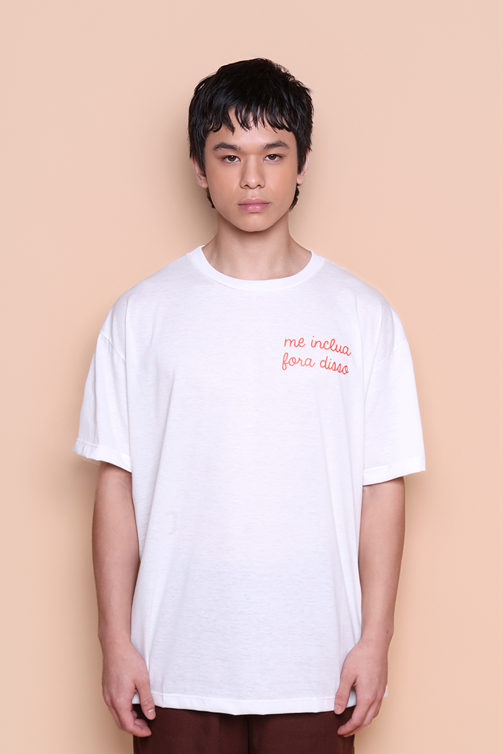 Camiseta oversize estampada Me inclua fora disso