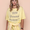 Camiseta oversize amarela estampada IBM