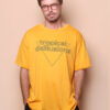 Camiseta oversize amarela estampada Tropical Disillusions