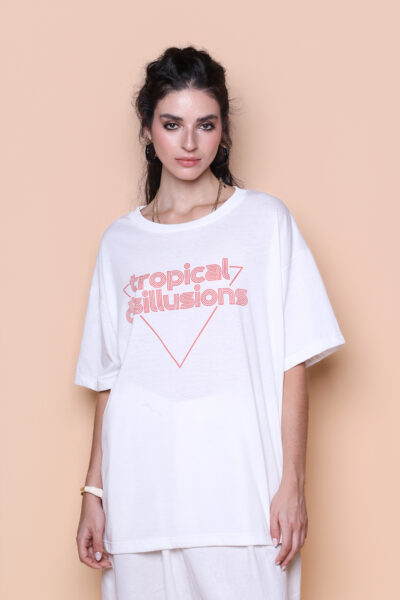 Camiseta oversize estampada Tropical Disillusions