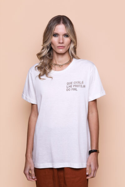 Camiseta estampada Que Oxalá lhe proteja