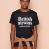 Camiseta preta estampada British Airways