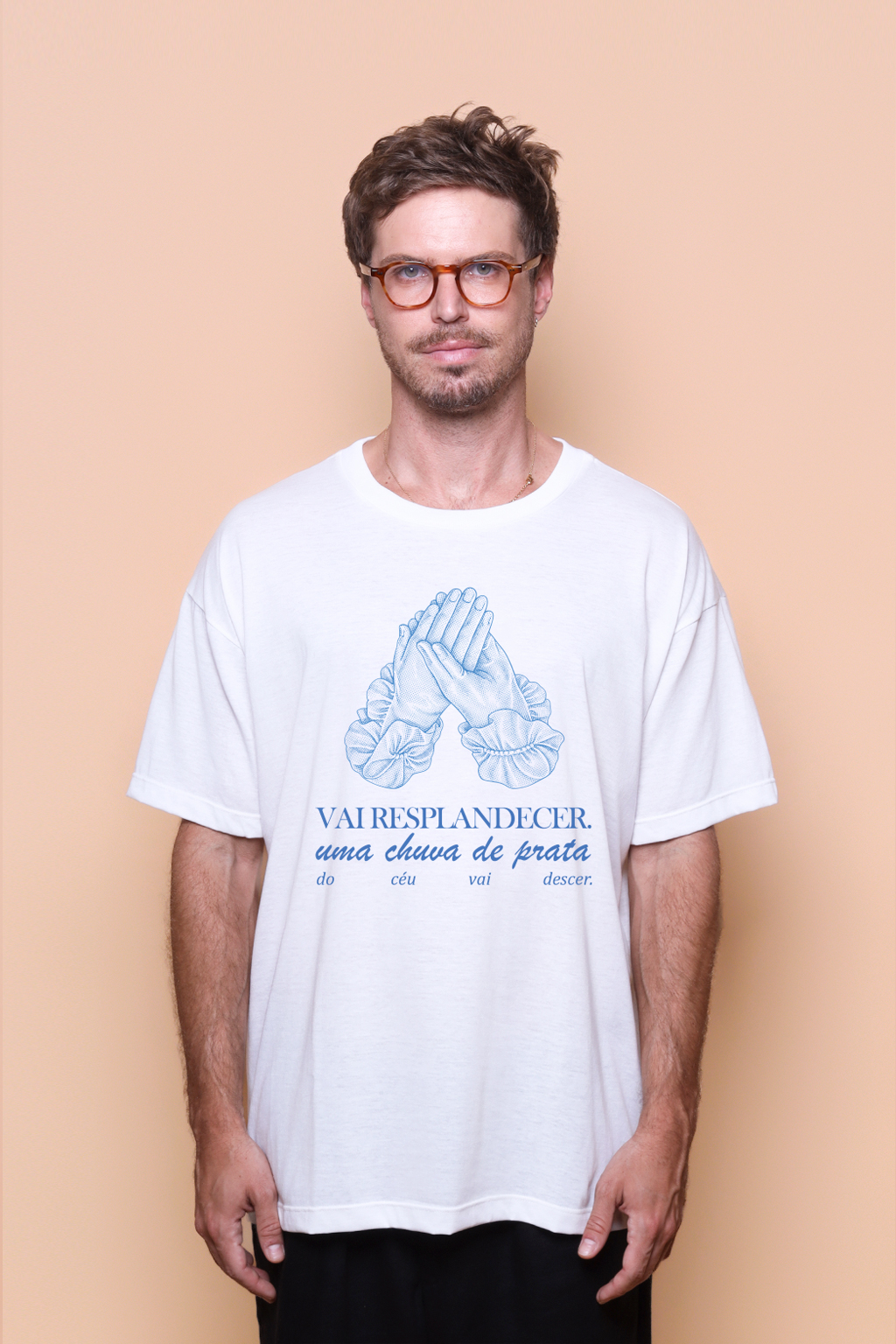 Camiseta oversize estampada Vai resplandecer