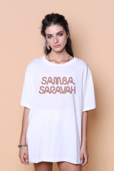 Camiseta oversize estampada Samba Saravah