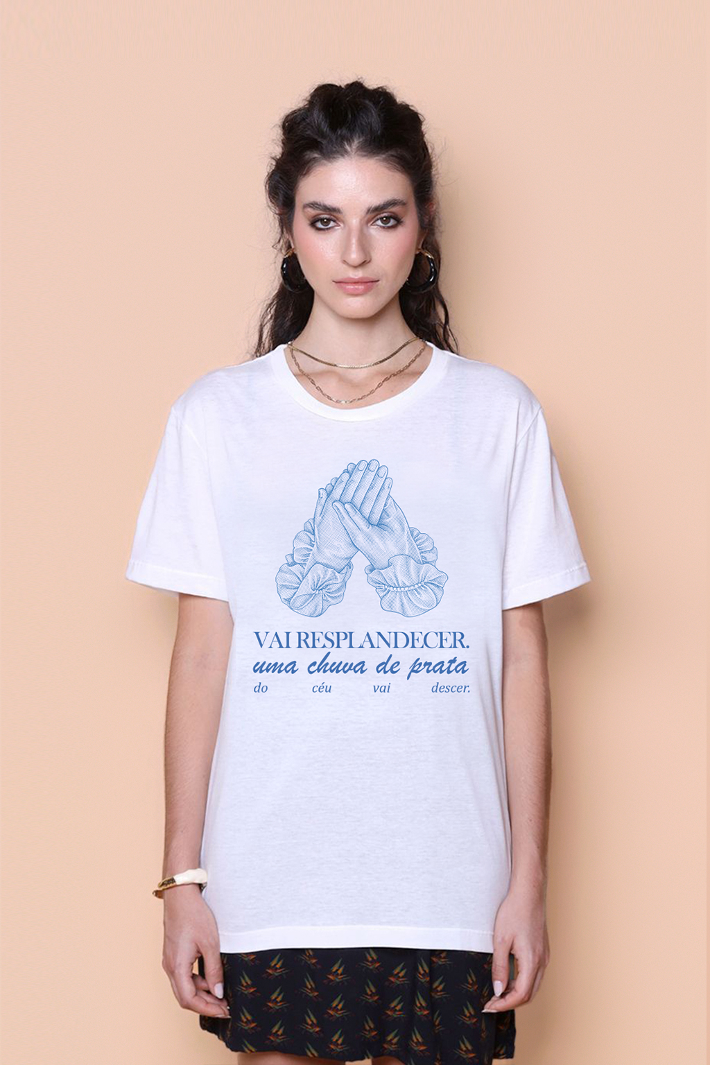 Camiseta estampada Vai resplandecer