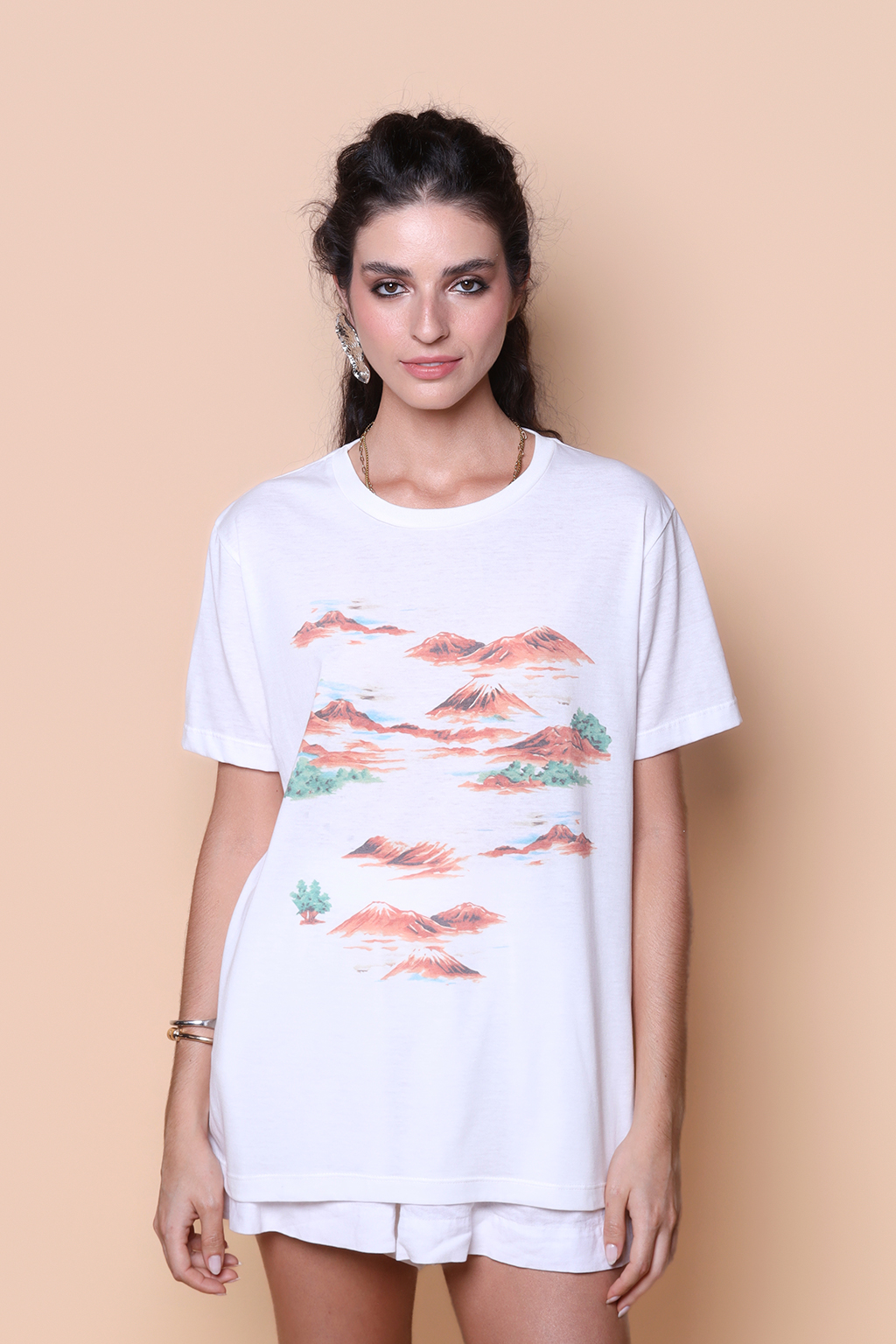 Camiseta estampada Montanha nevada