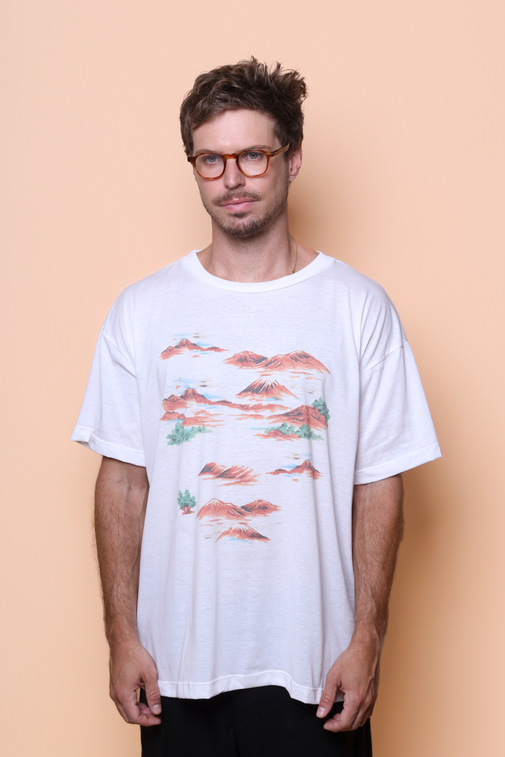 Camiseta oversize estampada Montanha nevada