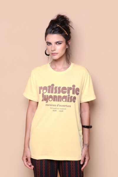 Camiseta amarela estampada Rotisserie