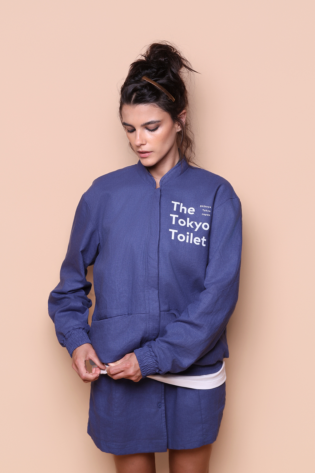 Jaqueta linho azul índigo Tokyo Toilet