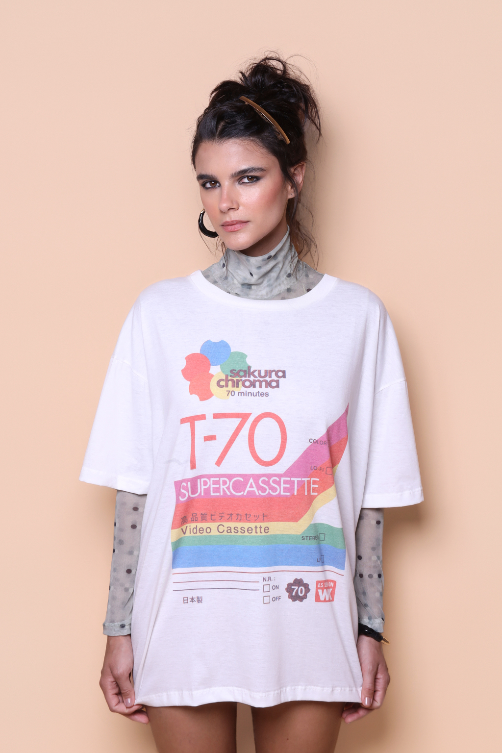 Camiseta oversize estampada Sakura Chroma