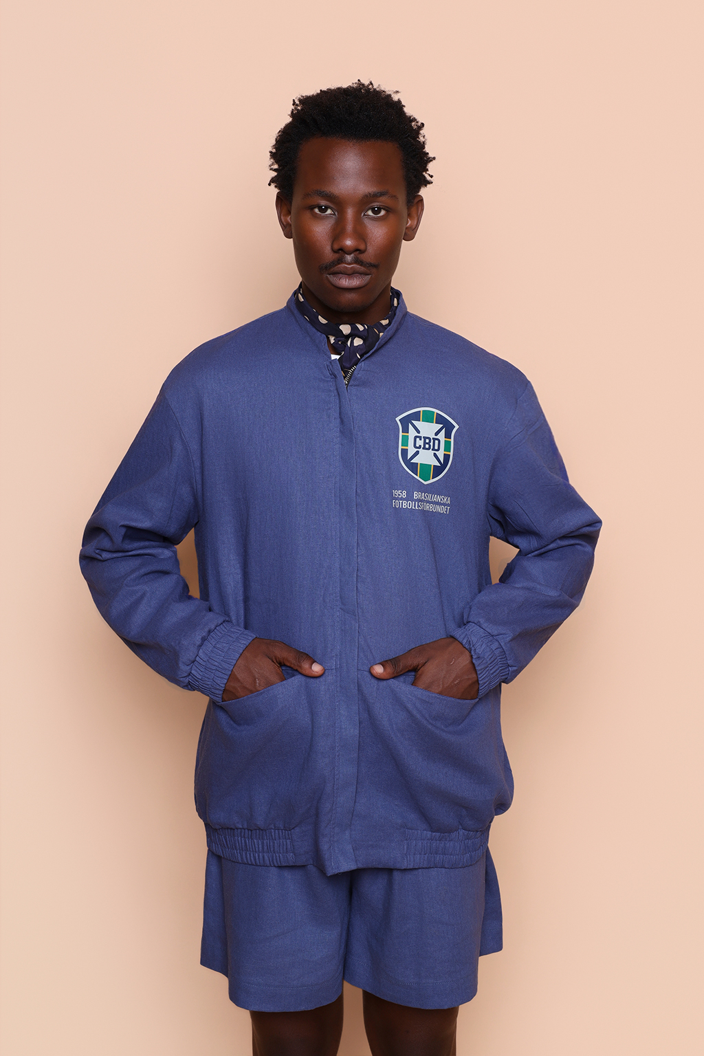 Jaqueta linho azul CBD 58