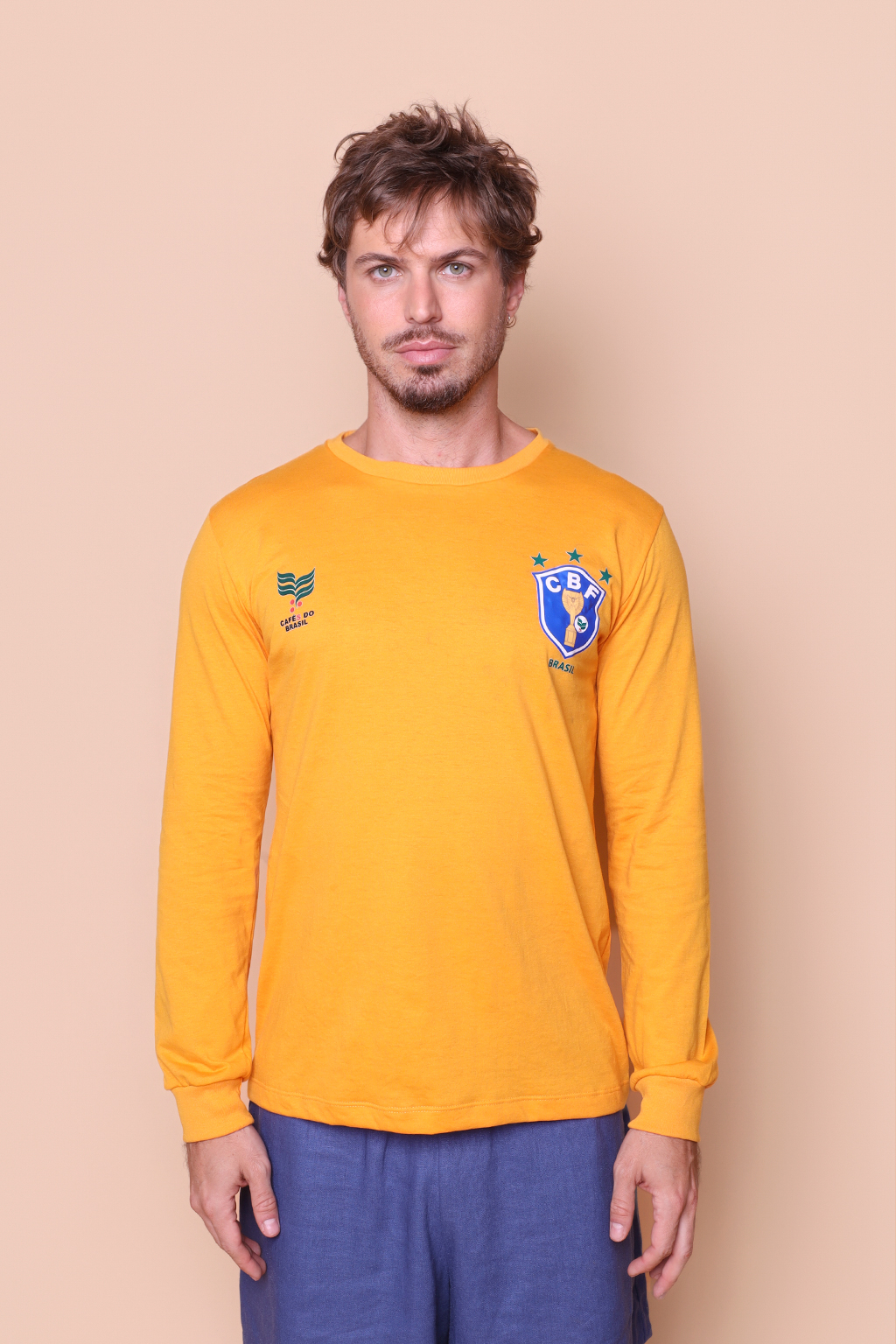 Camiseta manga longa amarela Seleção de 82