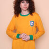 Camiseta manga longa amarela Seleção de 62 gola verde