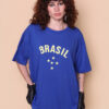 Camiseta oversize azul Brasil