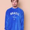 Blusão oversize plush azul Brasil