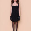 Vestido regata botão cotelê preto