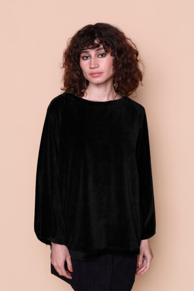 Blusa manga longa plush preta